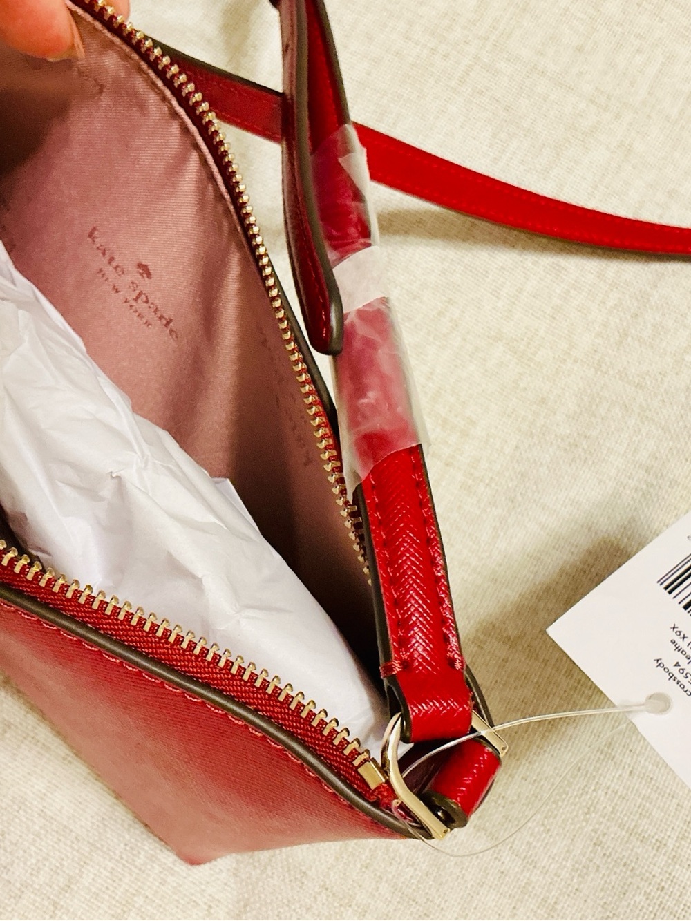 Kate Spade Sadie Red Jam Saffiano Leather Small Crossbody NWT - Picture 5 of 8